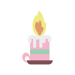 burning candle chandelier decoration icon