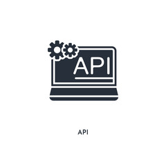 api icon. simple element illustration. isolated trendy filled api icon on white background. can be used for web, mobile, ui.