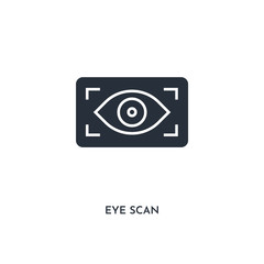 eye scan icon. simple element illustration. isolated trendy filled eye scan icon on white background. can be used for web, mobile, ui.
