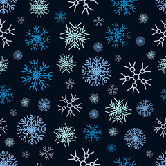 Fototapeta na wymiar Seamless background with snowflakes