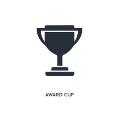 award cup icon. simple element illustration. isolated trendy filled award cup icon on white background. can be used for web, mobile, ui.