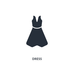 dress icon. simple element illustration. isolated trendy filled dress icon on white background. can be used for web, mobile, ui.