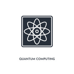 quantum computing icon. simple element illustration. isolated trendy filled quantum computing icon on white background. can be used for web, mobile, ui.