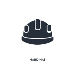 hard hat icon. simple element illustration. isolated trendy filled hard hat icon on white background. can be used for web, mobile, ui.