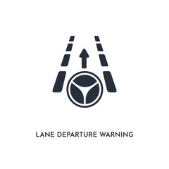 lane departure warning icon. simple element illustration. isolated trendy filled lane departure warning icon on white background. can be used for web, mobile, ui.