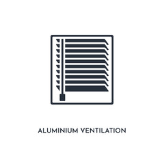 aluminium ventilation icon. simple element illustration. isolated trendy filled aluminium ventilation icon on white background. can be used for web, mobile, ui.