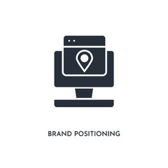 brand positioning icon. simple element illustration. isolated trendy filled brand positioning icon on white background. can be used for web, mobile, ui.