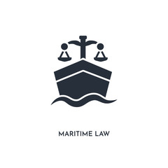 maritime law icon. simple element illustration. isolated trendy filled maritime law icon on white background. can be used for web, mobile, ui.