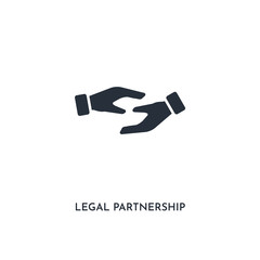 legal partnership icon. simple element illustration. isolated trendy filled legal partnership icon on white background. can be used for web, mobile, ui.
