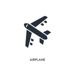 airplane icon. simple element illustration. isolated trendy filled airplane icon on white background. can be used for web, mobile, ui.