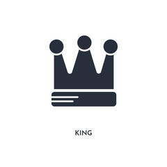 king icon. simple element illustration. isolated trendy filled king icon on white background. can be used for web, mobile, ui.