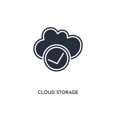 cloud storage icon. simple element illustration. isolated trendy filled cloud storage icon on white background. can be used for web, mobile, ui.