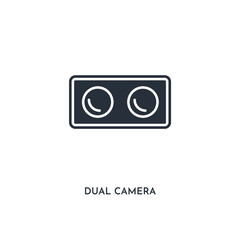 dual camera icon. simple element illustration. isolated trendy filled dual camera icon on white background. can be used for web, mobile, ui.