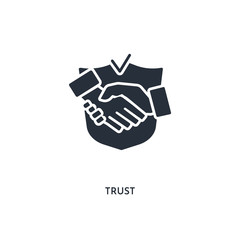 trust icon. simple element illustration. isolated trendy filled trust icon on white background. can be used for web, mobile, ui.