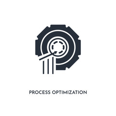 process optimization base icon. simple element illustration. isolated trendy filled process optimization base icon on white background. can be used for web, mobile, ui.