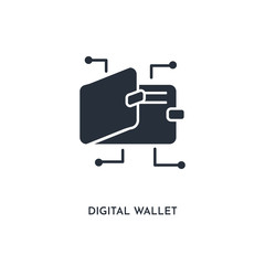 digital wallet icon. simple element illustration. isolated trendy filled digital wallet icon on white background. can be used for web, mobile, ui.