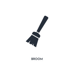 broom icon. simple element illustration. isolated trendy filled broom icon on white background. can be used for web, mobile, ui.