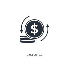 exchange icon. simple element illustration. isolated trendy filled exchange icon on white background. can be used for web, mobile, ui.