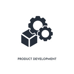 product development icon. simple element illustration. isolated trendy filled product development icon on white background. can be used for web, mobile, ui.