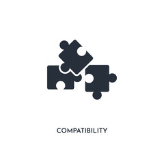 compatibility icon. simple element illustration. isolated trendy filled compatibility icon on white background. can be used for web, mobile, ui.