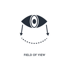 field of view icon. simple element illustration. isolated trendy filled field of view icon on white background. can be used for web, mobile, ui.