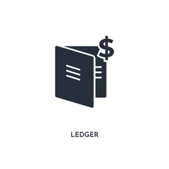 ledger icon. simple element illustration. isolated trendy filled ledger icon on white background. can be used for web, mobile, ui.