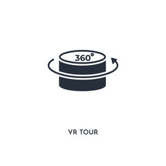 vr tour icon. simple element illustration. isolated trendy filled vr tour icon on white background. can be used for web, mobile, ui.