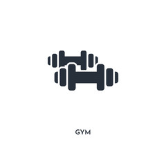 gym icon. simple element illustration. isolated trendy filled gym icon on white background. can be used for web, mobile, ui.