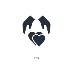 csr icon. simple element illustration. isolated trendy filled csr icon on white background. can be used for web, mobile, ui.