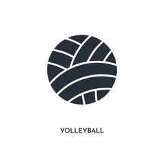 volleyball icon. simple element illustration. isolated trendy filled volleyball icon on white background. can be used for web, mobile, ui.