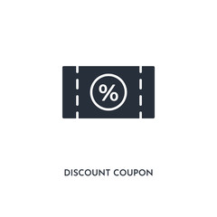 discount coupon icon. simple element illustration. isolated trendy filled discount coupon icon on white background. can be used for web, mobile, ui.