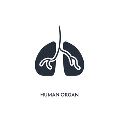 human organ icon. simple element illustration. isolated trendy filled human organ icon on white background. can be used for web, mobile, ui.