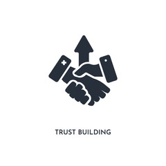 trust building icon. simple element illustration. isolated trendy filled trust building icon on white background. can be used for web, mobile, ui.