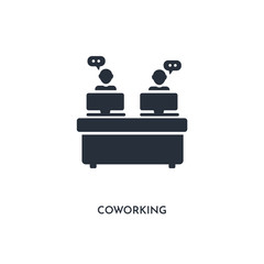 coworking icon. simple element illustration. isolated trendy filled coworking icon on white background. can be used for web, mobile, ui.