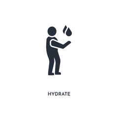 hydrate icon. simple element illustration. isolated trendy filled hydrate icon on white background. can be used for web, mobile, ui.