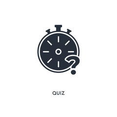 quiz icon. simple element illustration. isolated trendy filled quiz icon on white background. can be used for web, mobile, ui.