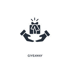 giveaway icon. simple element illustration. isolated trendy filled giveaway icon on white background. can be used for web, mobile, ui.