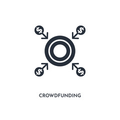 crowdfunding icon. simple element illustration. isolated trendy filled crowdfunding icon on white background. can be used for web, mobile, ui.