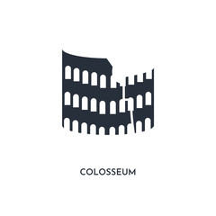 colosseum icon. simple element illustration. isolated trendy filled colosseum icon on white background. can be used for web, mobile, ui.