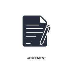 agreement icon. simple element illustration. isolated trendy filled agreement icon on white background. can be used for web, mobile, ui.