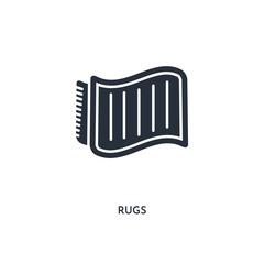 rugs icon. simple element illustration. isolated trendy filled rugs icon on white background. can be used for web, mobile, ui.