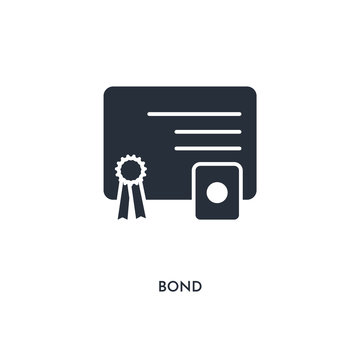 bond icon. simple element illustration. isolated trendy filled bond icon on white background. can be used for web, mobile, ui.