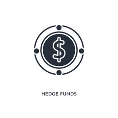 hedge funds icon. simple element illustration. isolated trendy filled hedge funds icon on white background. can be used for web, mobile, ui.