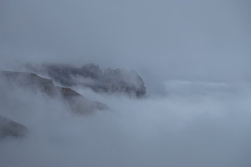 clouds on the mountains