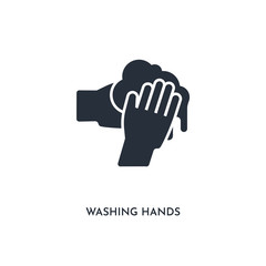 washing hands icon. simple element illustration. isolated trendy filled washing hands icon on white background. can be used for web, mobile, ui.