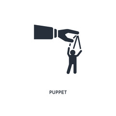 puppet icon. simple element illustration. isolated trendy filled puppet icon on white background. can be used for web, mobile, ui.