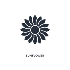 sunflower icon. simple element illustration. isolated trendy filled sunflower icon on white background. can be used for web, mobile, ui.