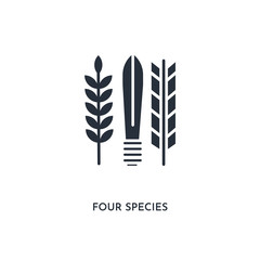 four species icon. simple element illustration. isolated trendy filled four species icon on white background. can be used for web, mobile, ui.