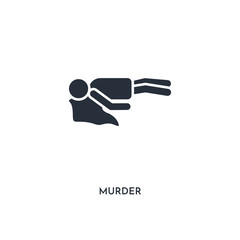 murder icon. simple element illustration. isolated trendy filled murder icon on white background. can be used for web, mobile, ui.