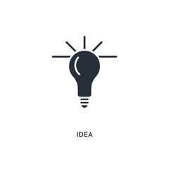 idea icon. simple element illustration. isolated trendy filled idea icon on white background. can be used for web, mobile, ui.
